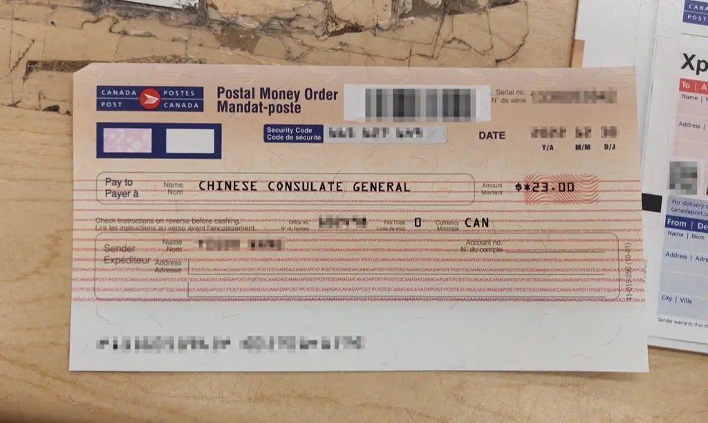Canada Post Money Order
